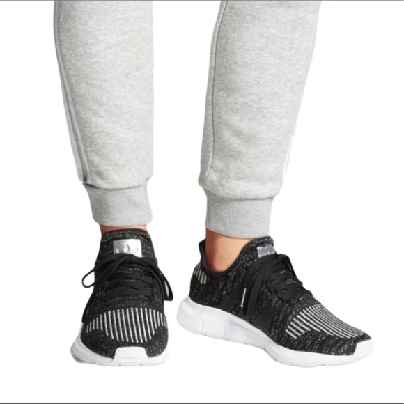 adidas black and silver women's shoes